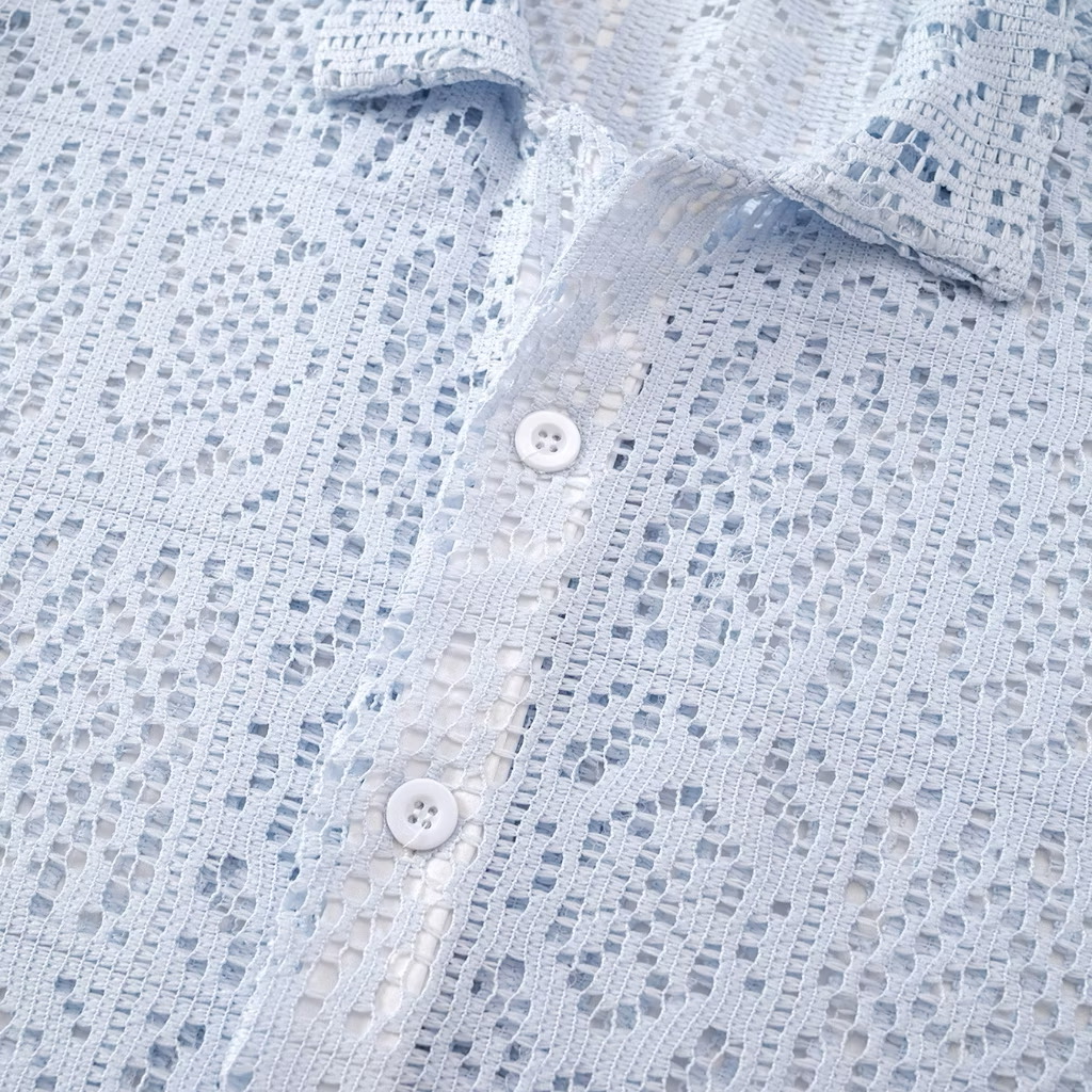 Lace Button-Up Shirts - view 3