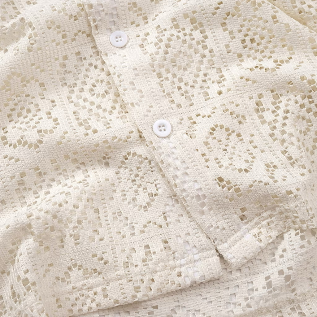 Lace Button-Up Shirts - view 4
