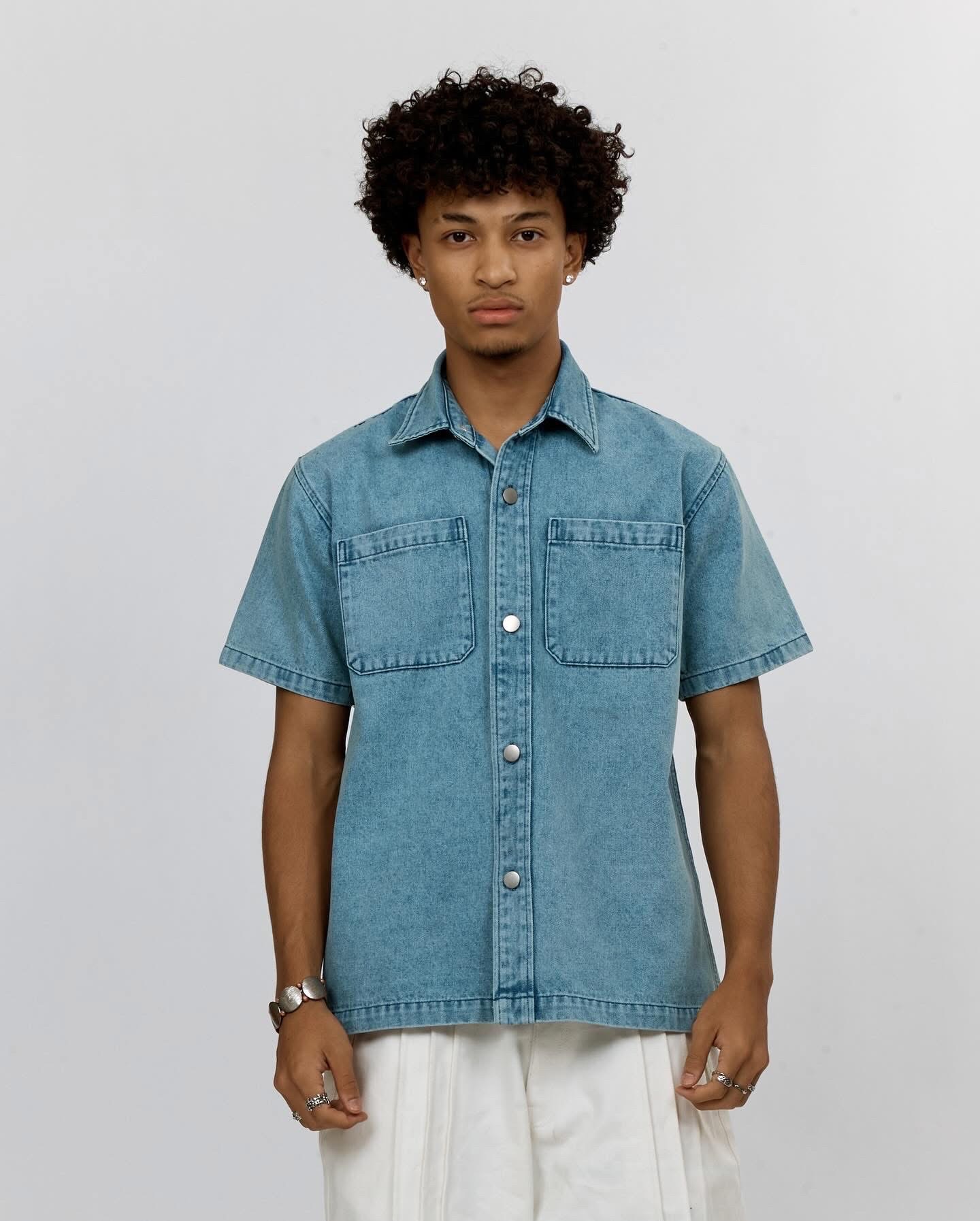 Denim Short Sleeve Shirts - view 3