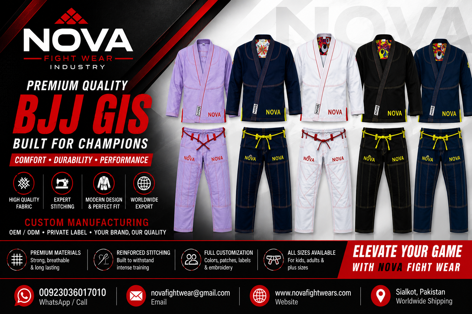 Nova Fight wear Industry  banner
