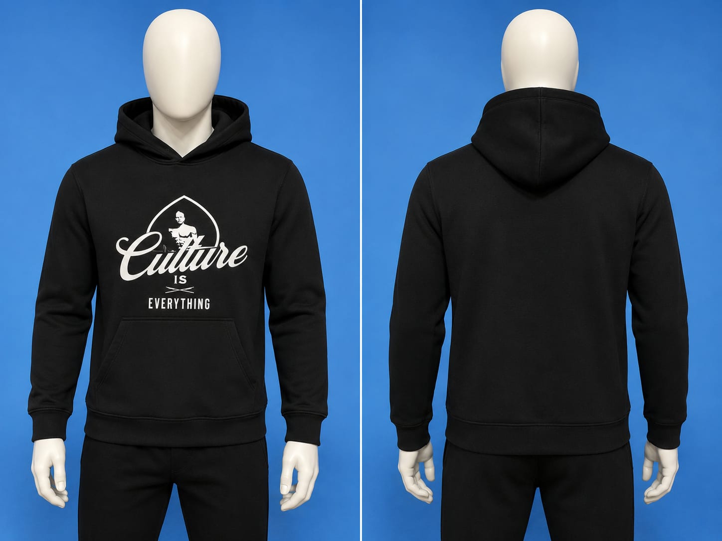 Black Hoodie with Print - view 2