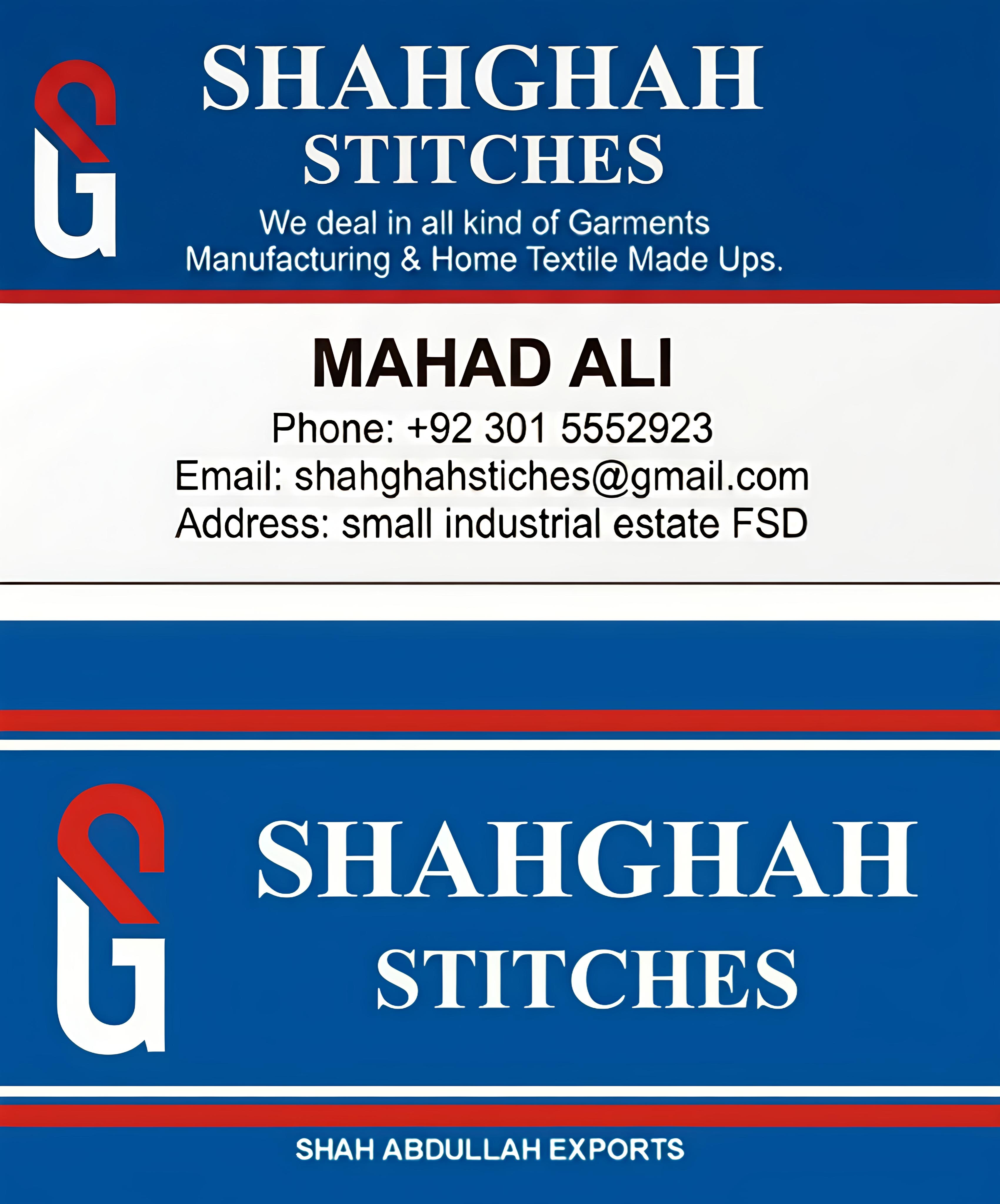 Shahghah stitches banner