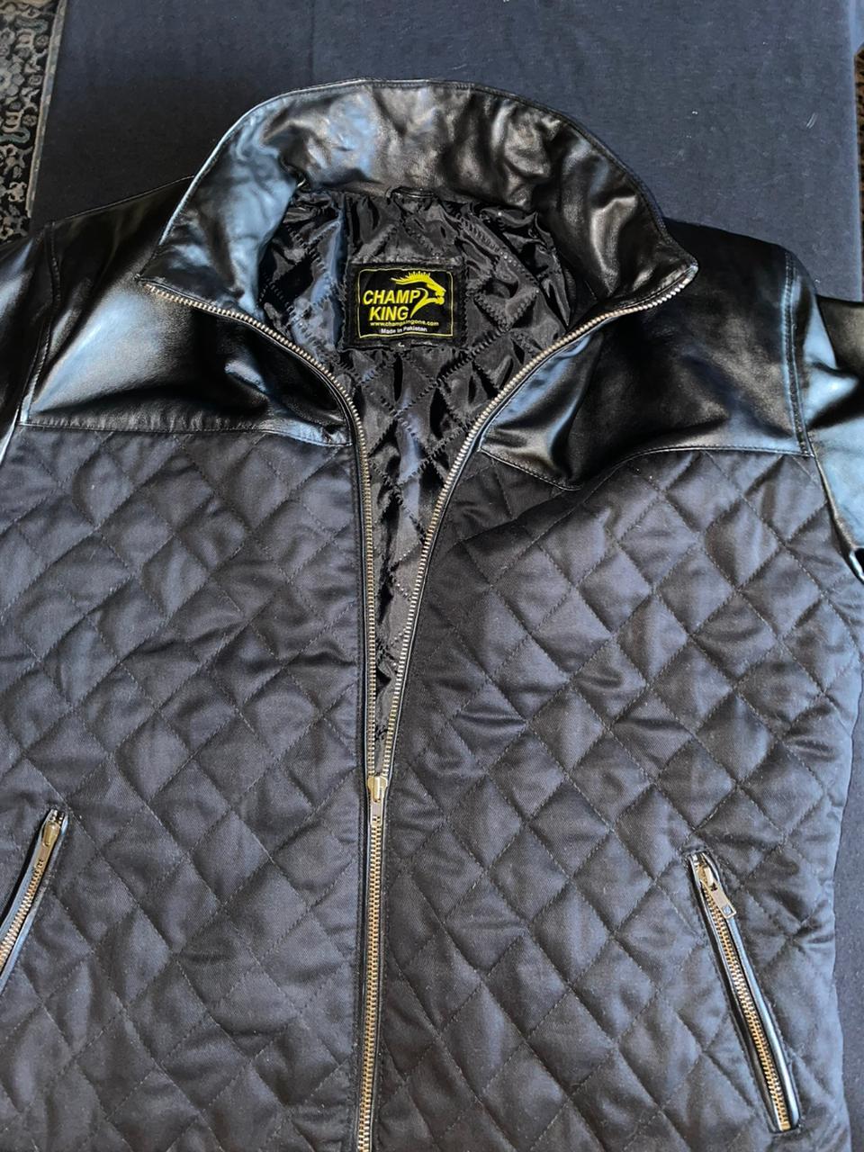 Men's Quilted Leather Jacket With Zipper Closure - view 2