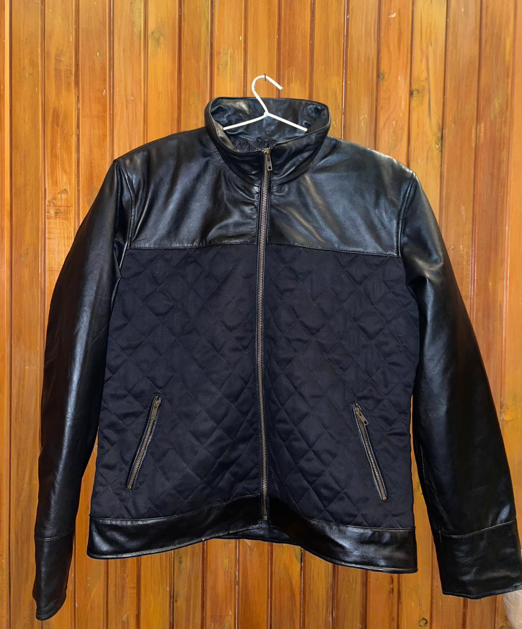 Men's Quilted Leather Jacket With Zipper Closure - view 5
