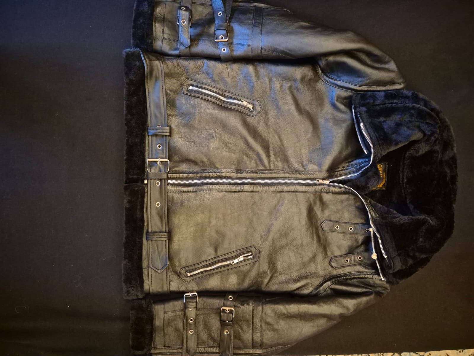 Premium Quality Leather Jacket faux fur lining With Zipper Closure - view 4