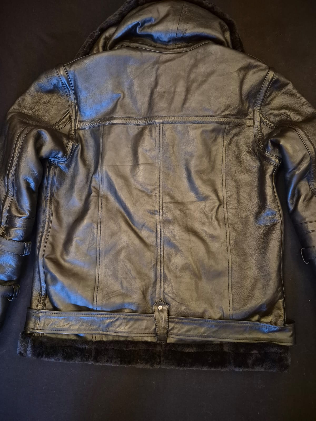 Premium Quality Leather Jacket faux fur lining With Zipper Closure - view 5