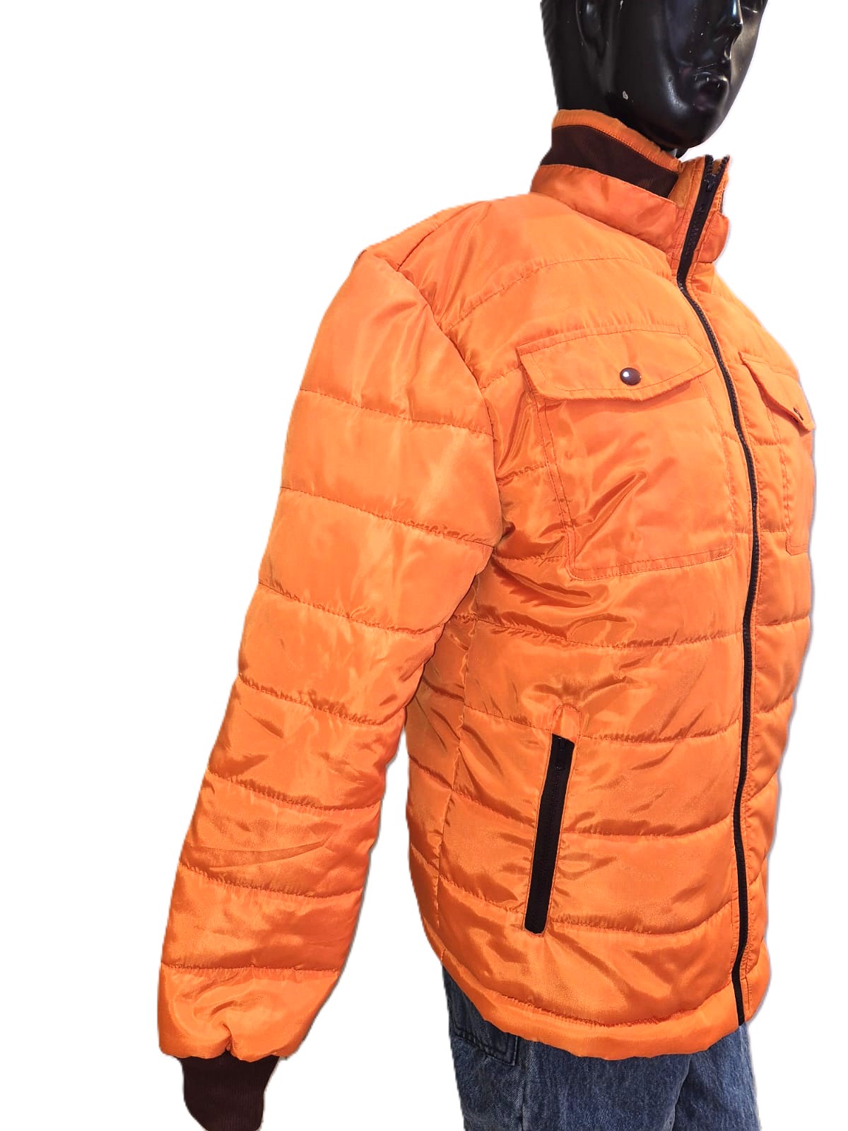 Men's Puffer Jacket Hooded With Zipper Closure - view 3