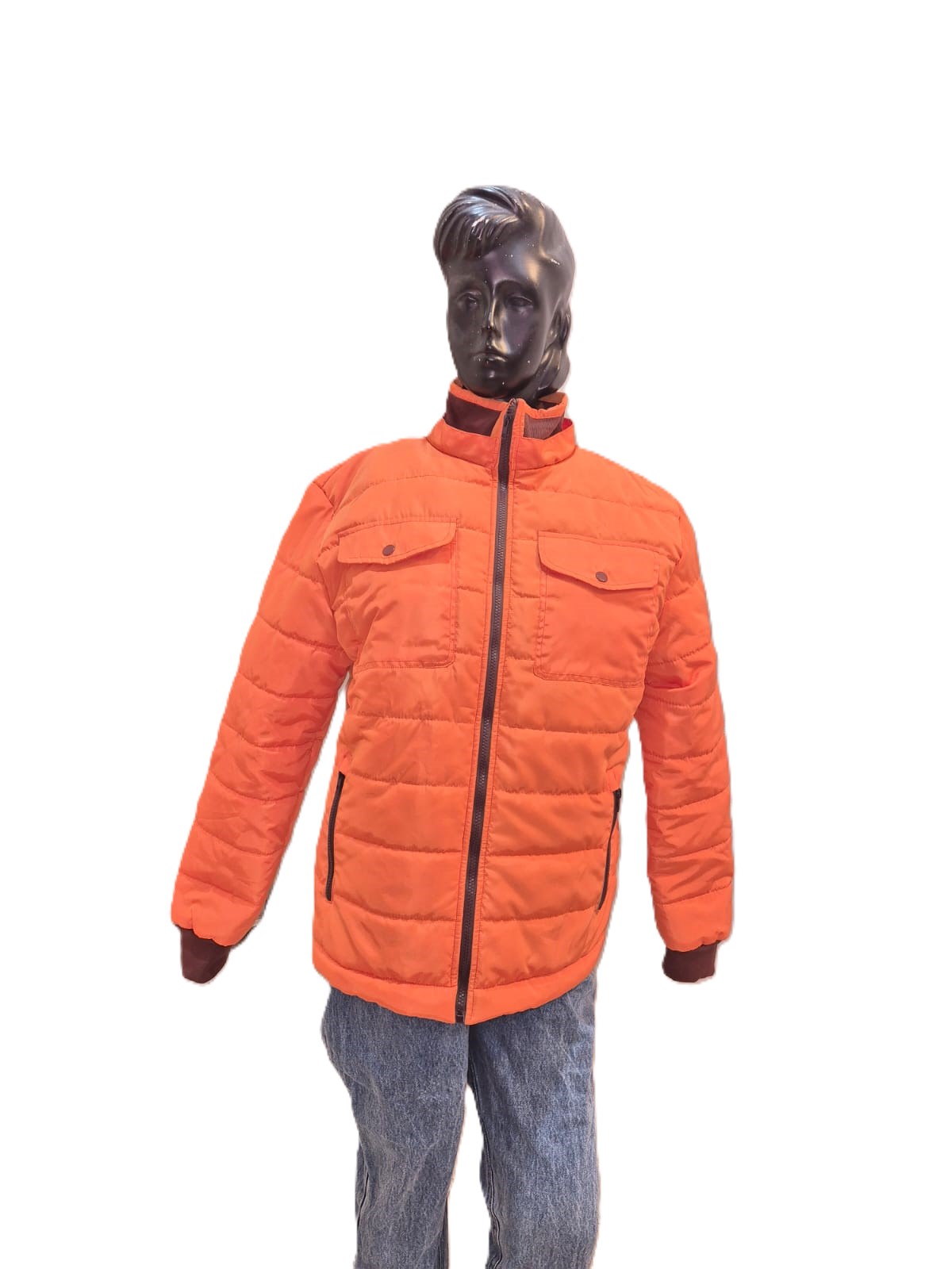 Men's Puffer Jacket Hooded With Zipper Closure - view 4