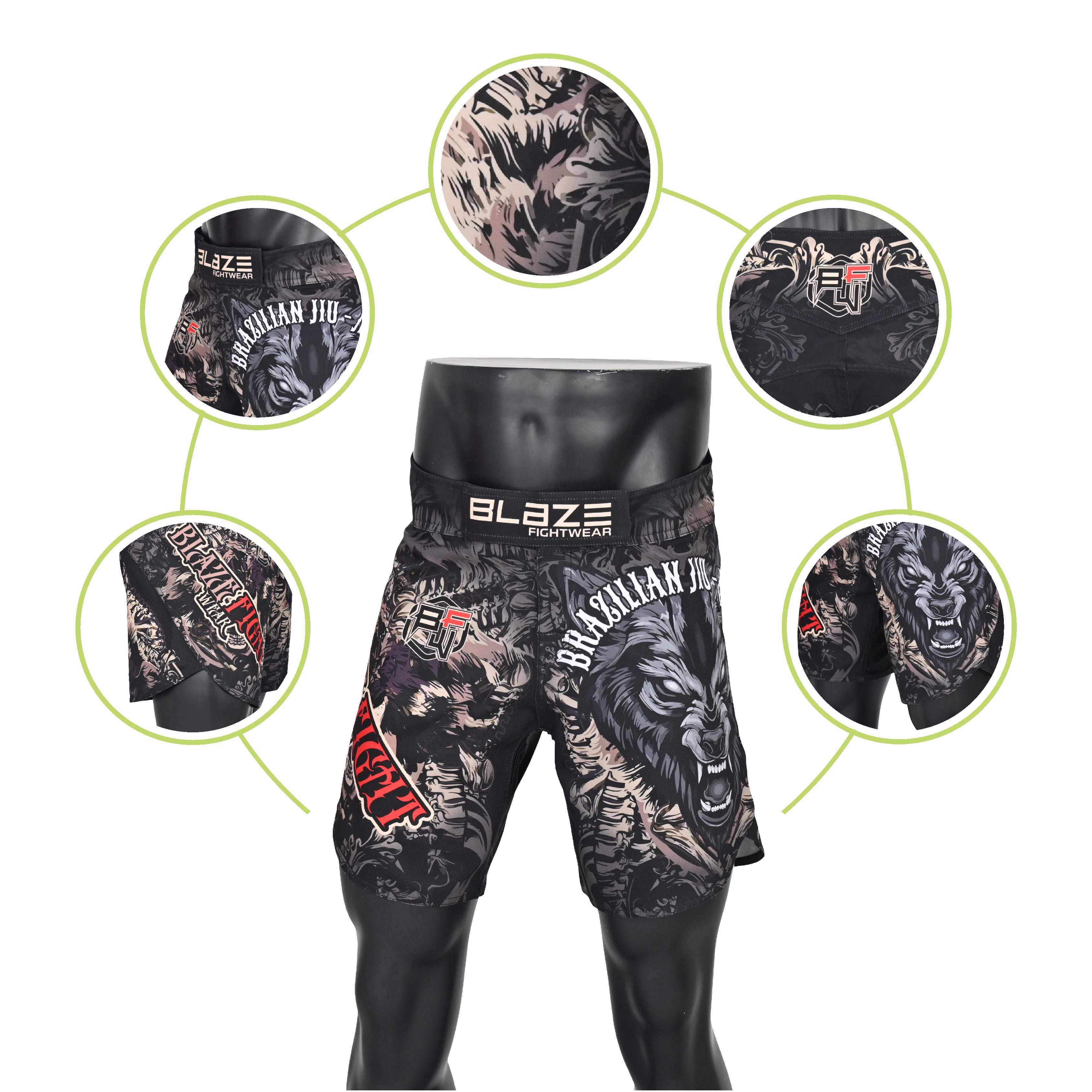 custom sublimation compression short compression short nogi compression short  - view 3