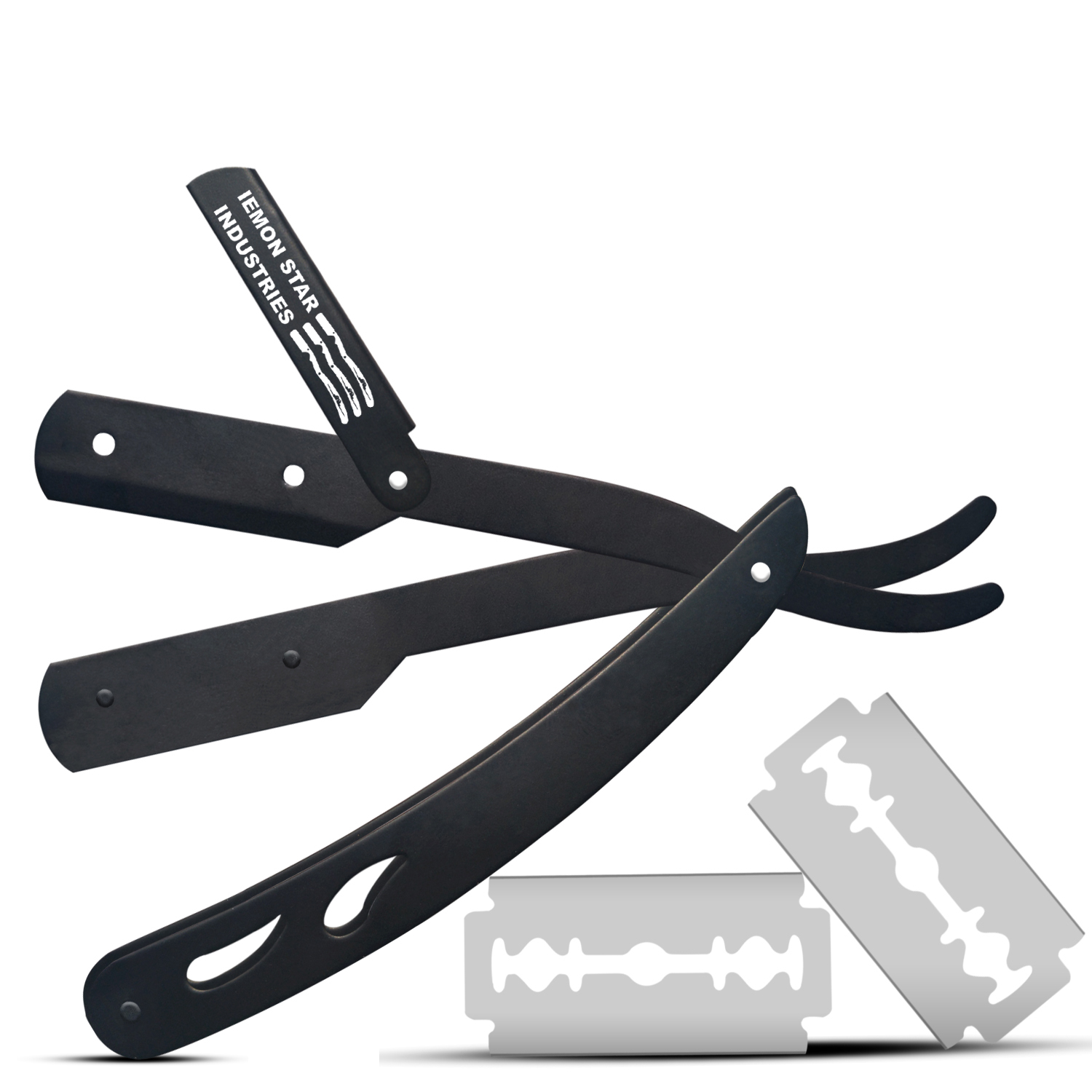 IEMON STAR INDUSTRIES Straight Razor with 10 Duble Edge 7o'clock Blades - Barber  Slide-out Razor.