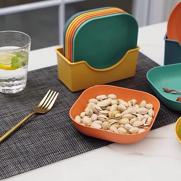 10pcs Multi-function Eco-friendly Colored Plastic Bone Dish Household 6 Inch Small Plate Small Dish 
