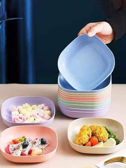 10pcs Multi-function Eco-friendly Colored Plastic Bone Dish Household 6 Inch Small Plate Small Dish  - view 2