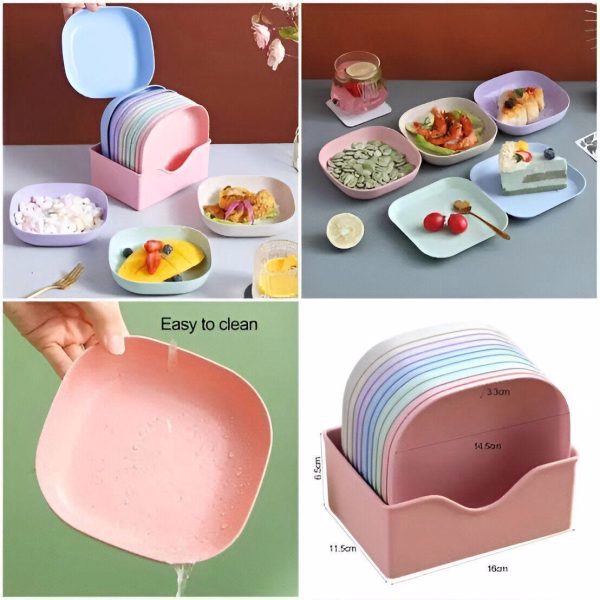 10pcs Multi-function Eco-friendly Colored Plastic Bone Dish Household 6 Inch Small Plate Small Dish  - view 4