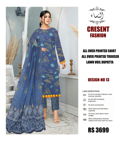 Al Nisa Fashion Digital Bolt Print 3 pcs Suit - view 7