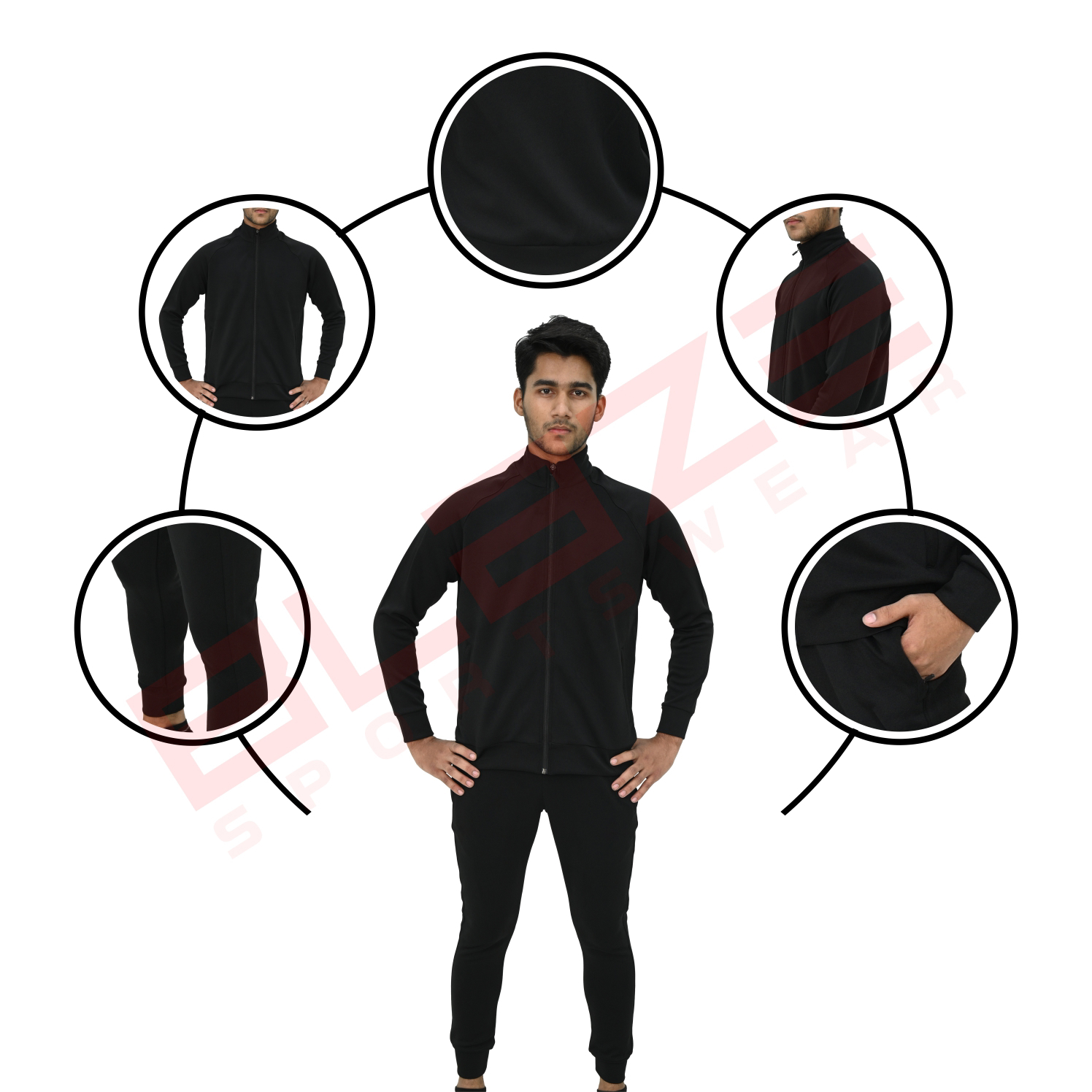 Custom Jogging Sweatsuit Tracksuit Pants Hoodie Athletic fitt for workout and training breathable - view 4