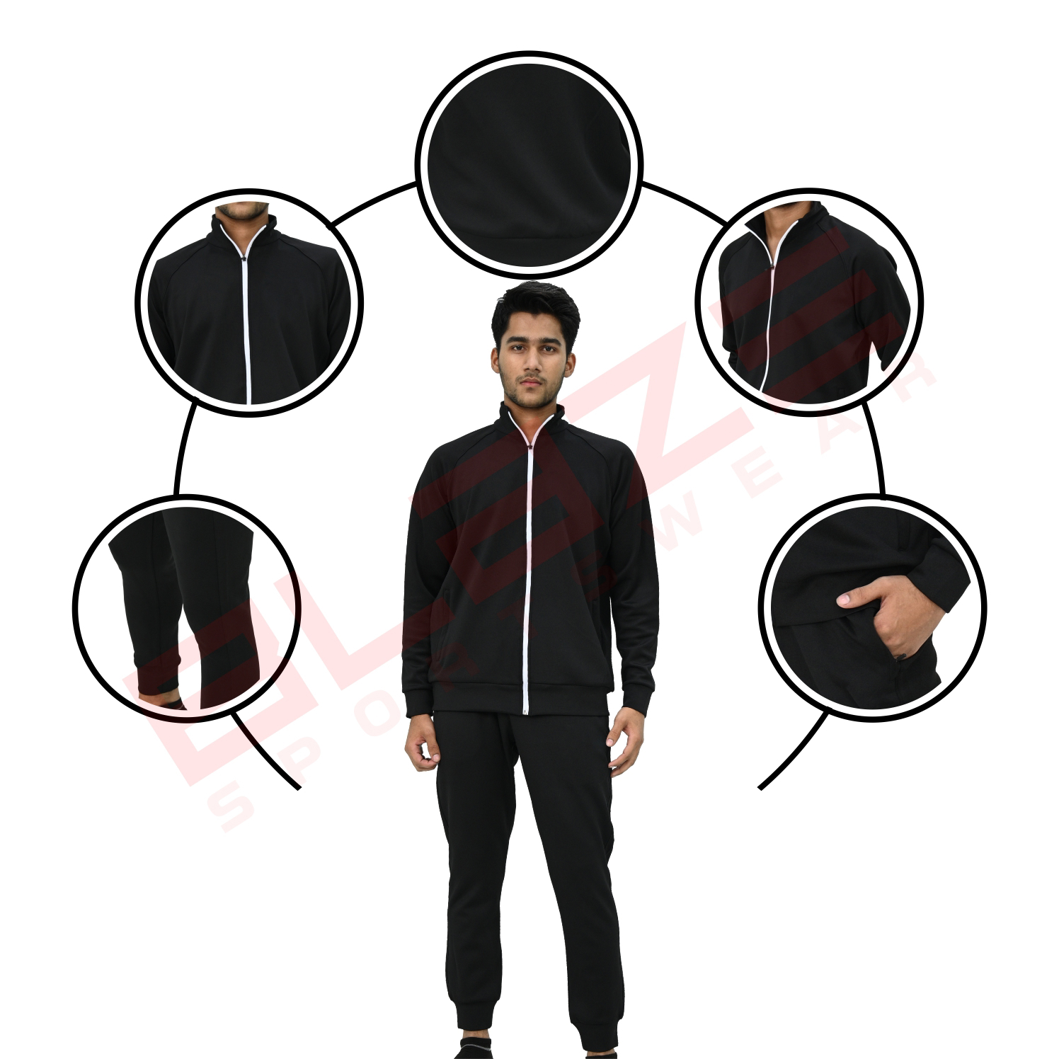 Custom Jogging Sweatsuit Tracksuit Pants Hoodie Athletic fitt for workout and training breathable - view 5