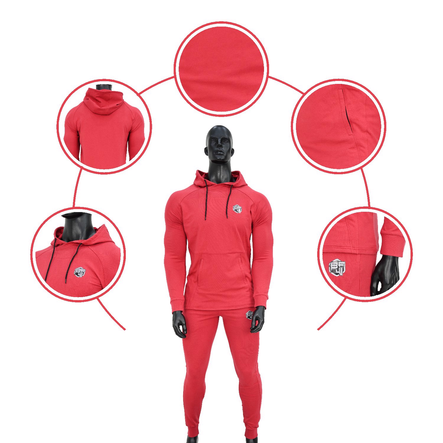 wholesale hoodie Sweatsuit Tracksuit Pants Hoodie Athletic fit for workout and training breathable - view 6