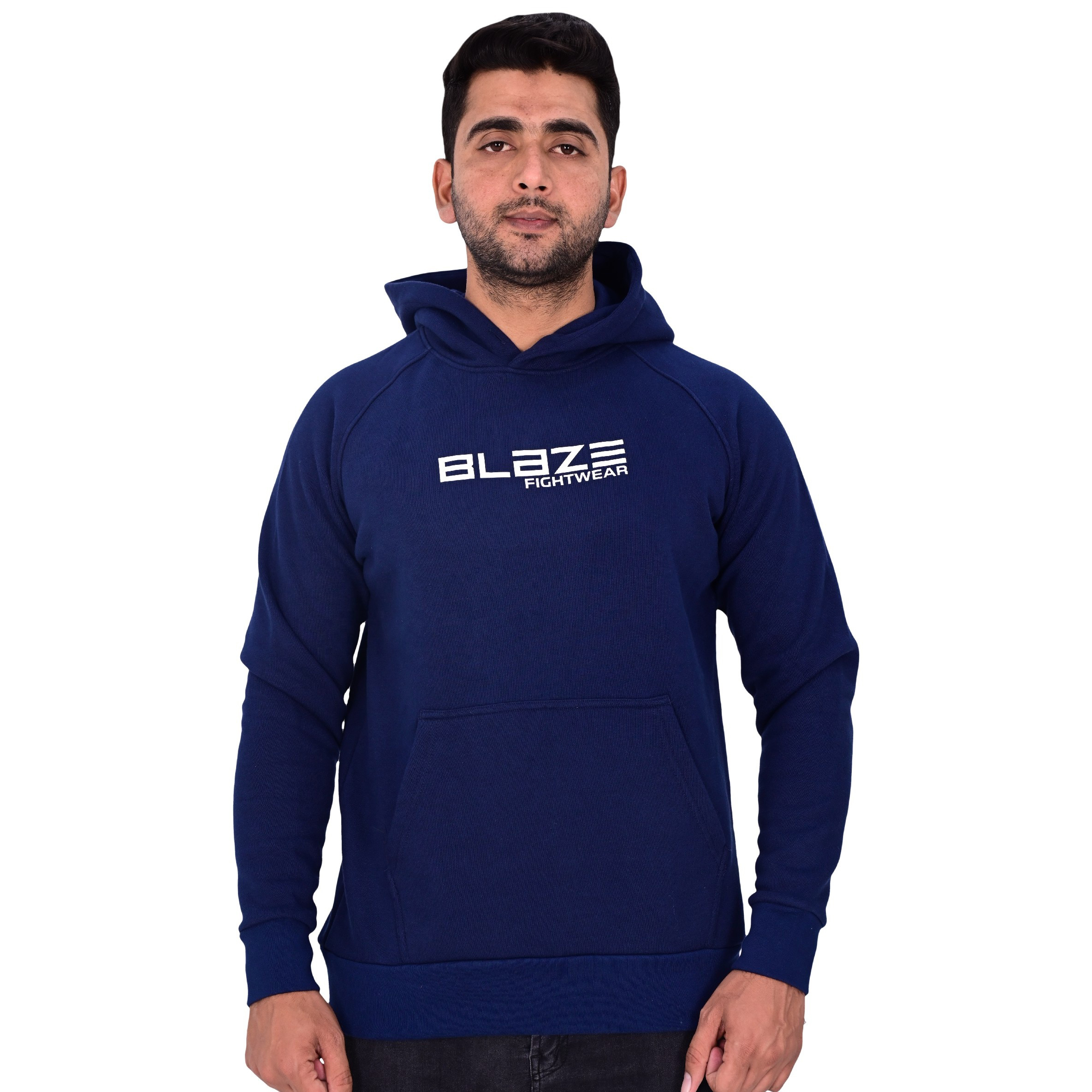 New Custom Design Logo Mens navy Fashion Long Sleeve Blank Pullover Cotton Hoodie Quantity Print OEM - view 5