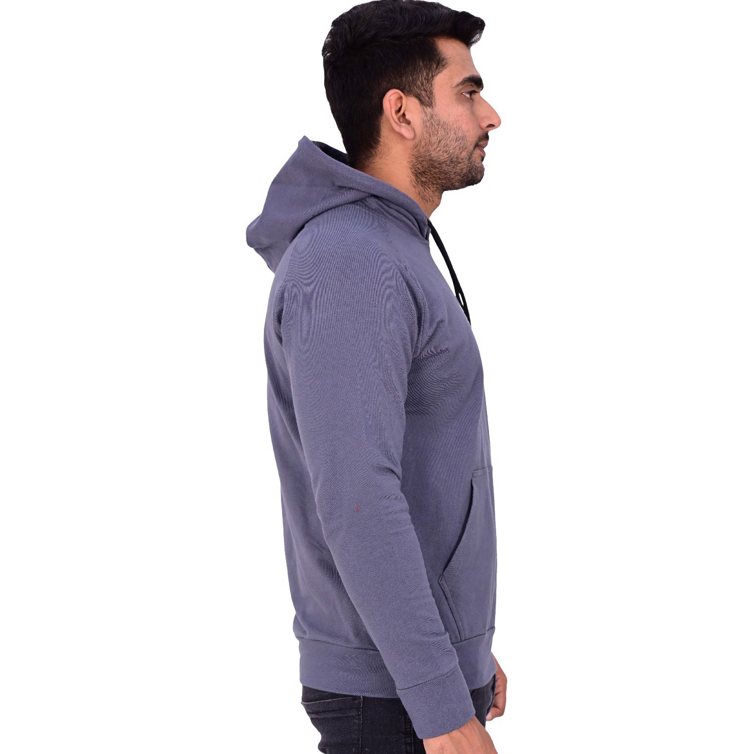 New Custom Design Logo Mens navy Fashion Long Sleeve Blank Pullover Cotton Hoodie Quantity Print OEM - view 2