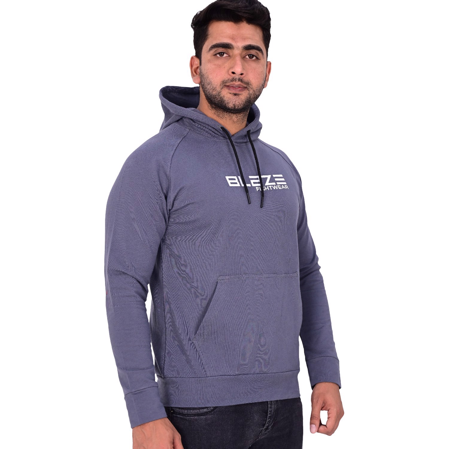 New Custom Design Logo Mens navy Fashion Long Sleeve Blank Pullover Cotton Hoodie Quantity Print OEM - view 4