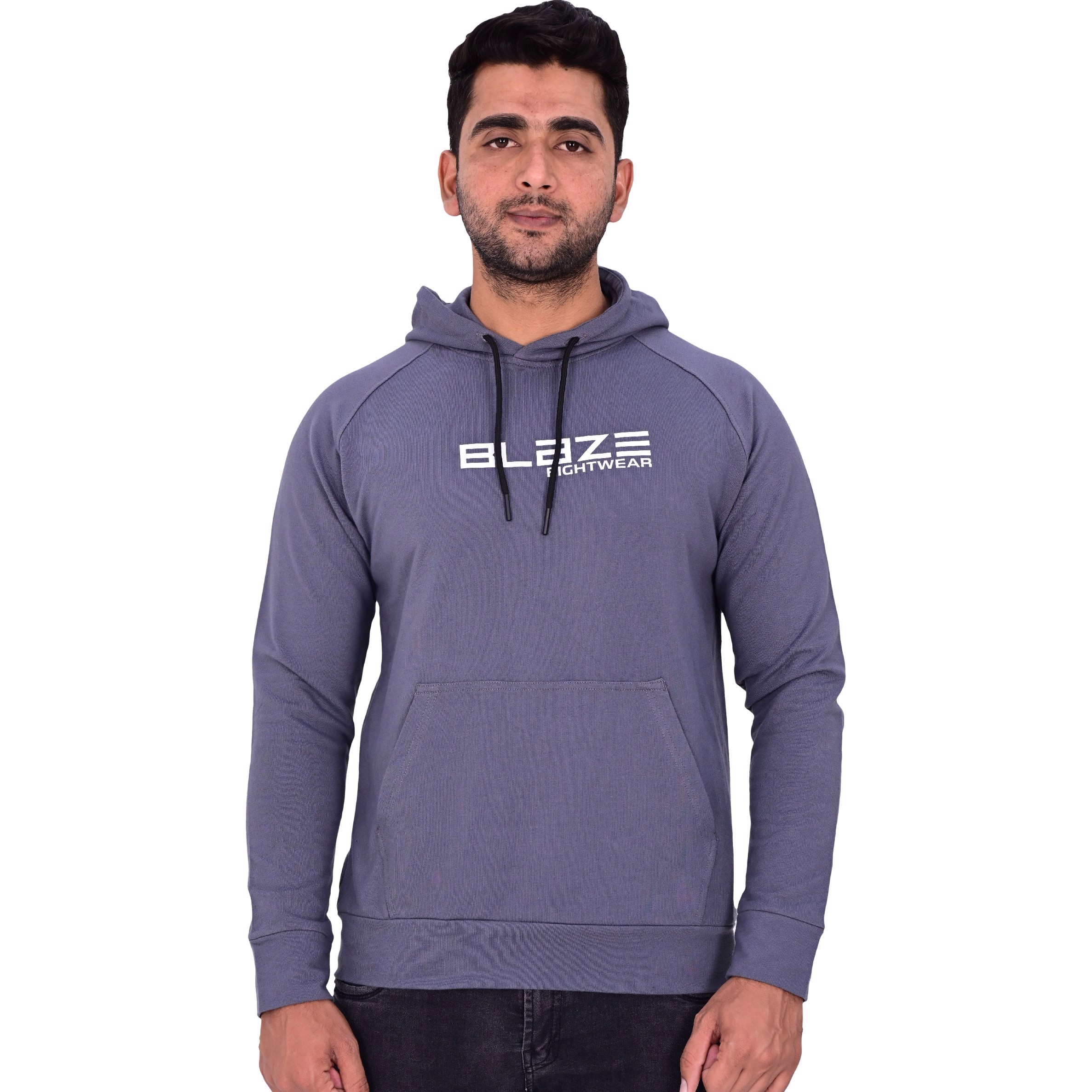 New Custom Design Logo Mens navy Fashion Long Sleeve Blank Pullover Cotton Hoodie Quantity Print OEM - view 9