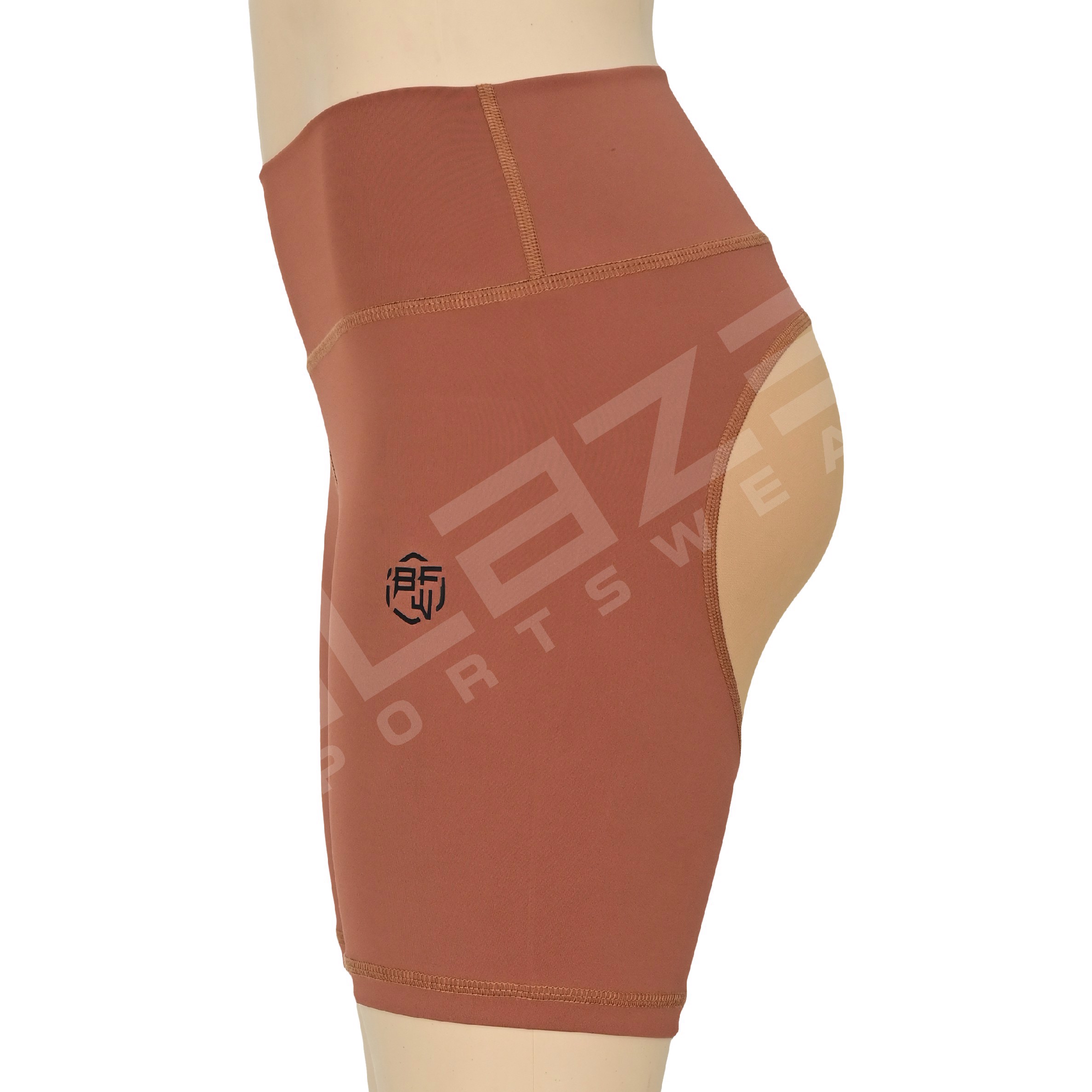 Tailored Elevated High Rise Yoga Booty Shorts Hot Pant Fitness Biker Beach Gym Leggings in Plus Size - view 2
