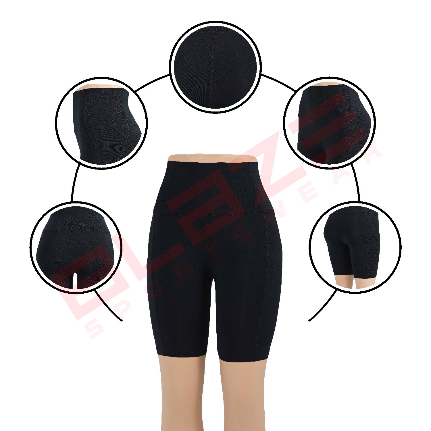 Customized Women's High Waist Biker Shorts Fitness Yoga Running Shorts Beach Booty Short Plus Size  - view 5