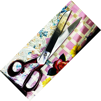 9" Tailor Scissors Stainless Steel Paper Coated Handle Household Scissors Garments Fabric Cutting  - view 4