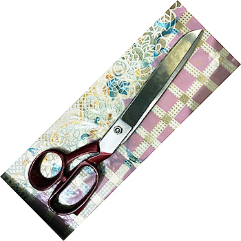 9" Tailor Scissors Stainless Steel Paper Coated Handle Household Scissors Garments Fabric Cutting  - view 5
