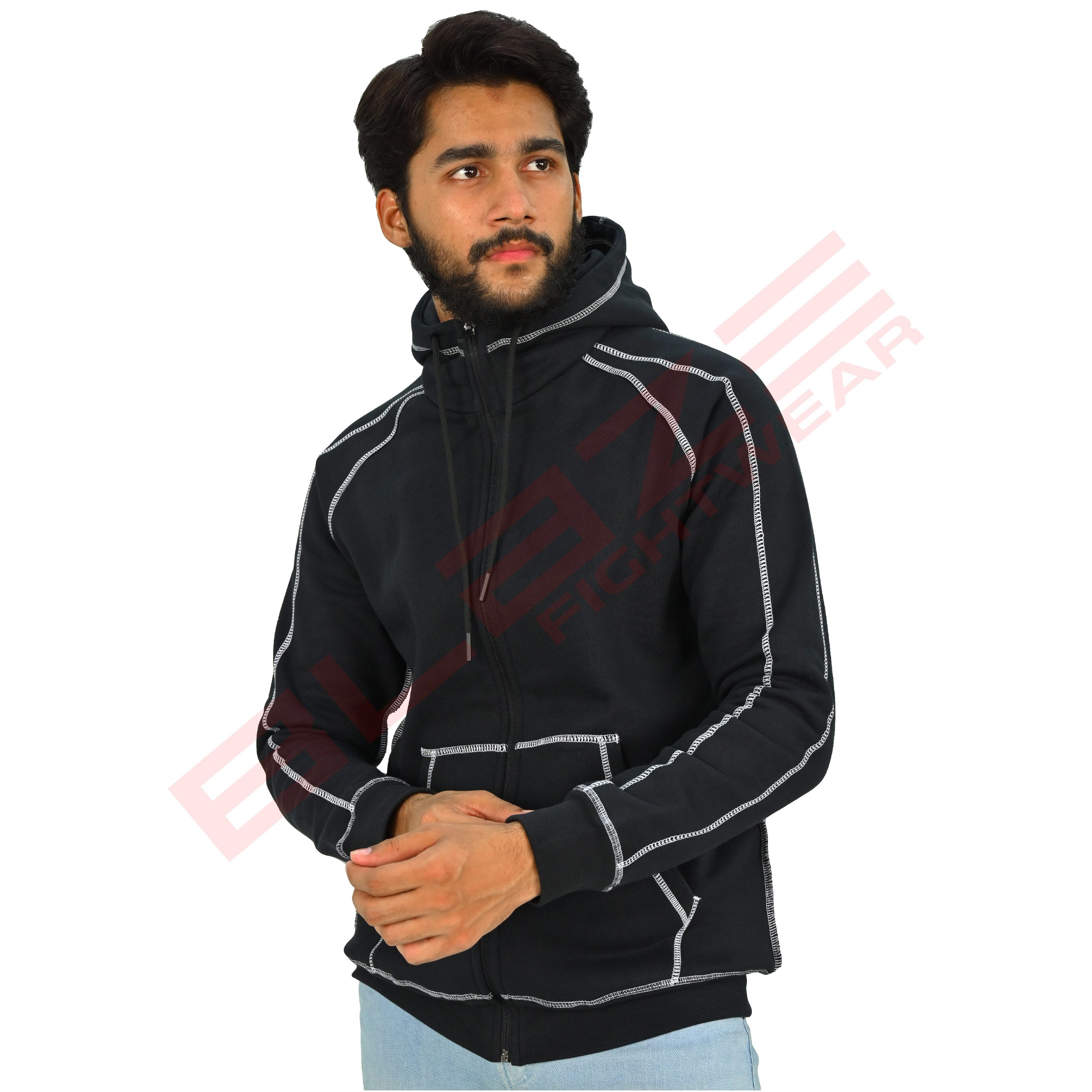 New Custom Design Logo Mens Black Fashion Long Sleeve BlankPullover Cotton Hoodie Quantity Print OEM
