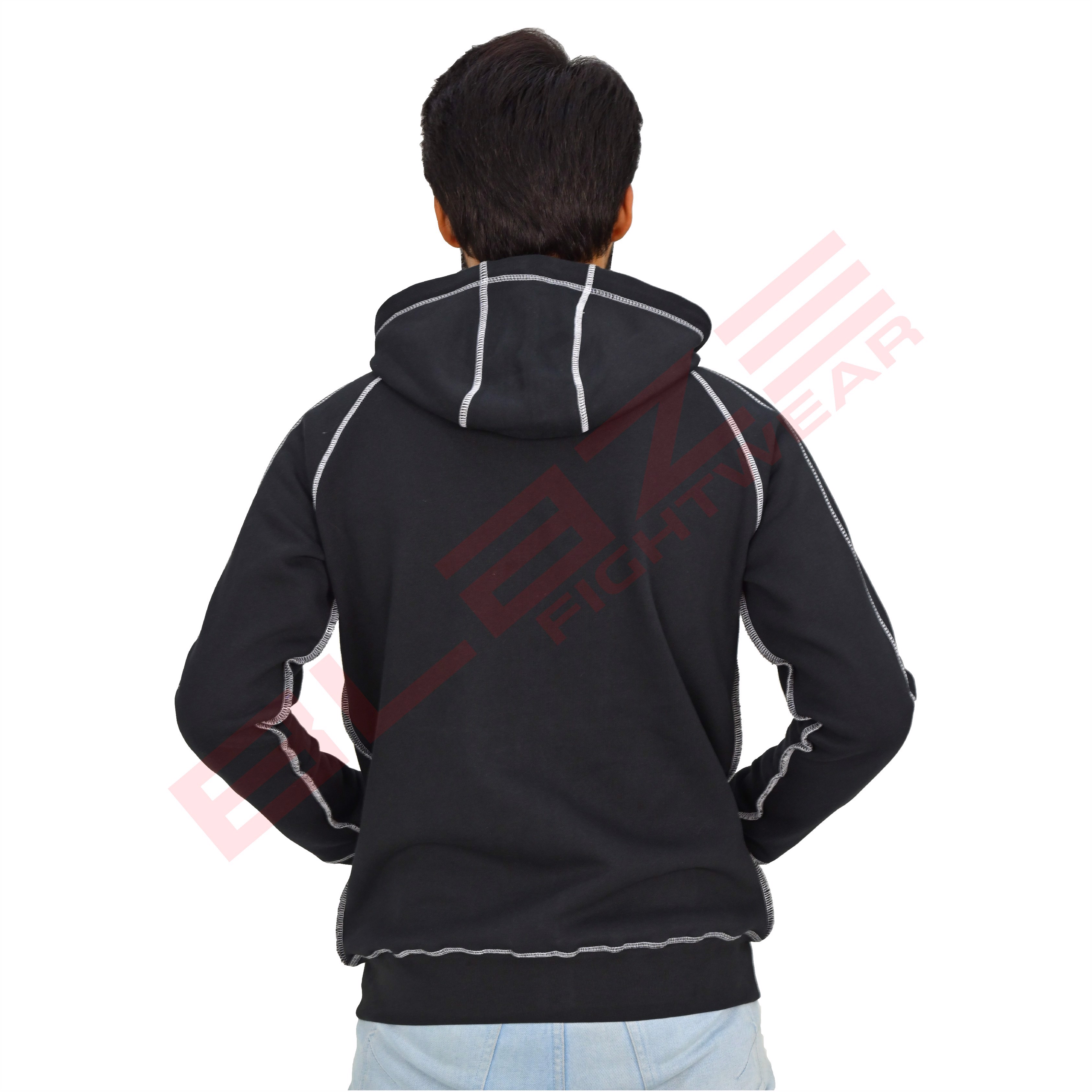 New Custom Design Logo Mens Black Fashion Long Sleeve BlankPullover Cotton Hoodie Quantity Print OEM - view 3