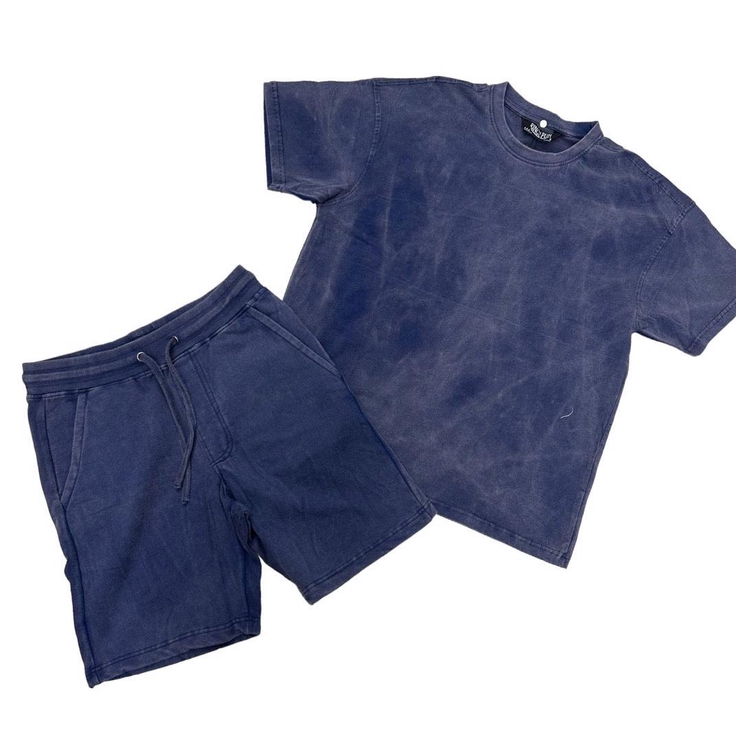 Customized Cotton French Terry Acid wash Shorts sets  - view 9