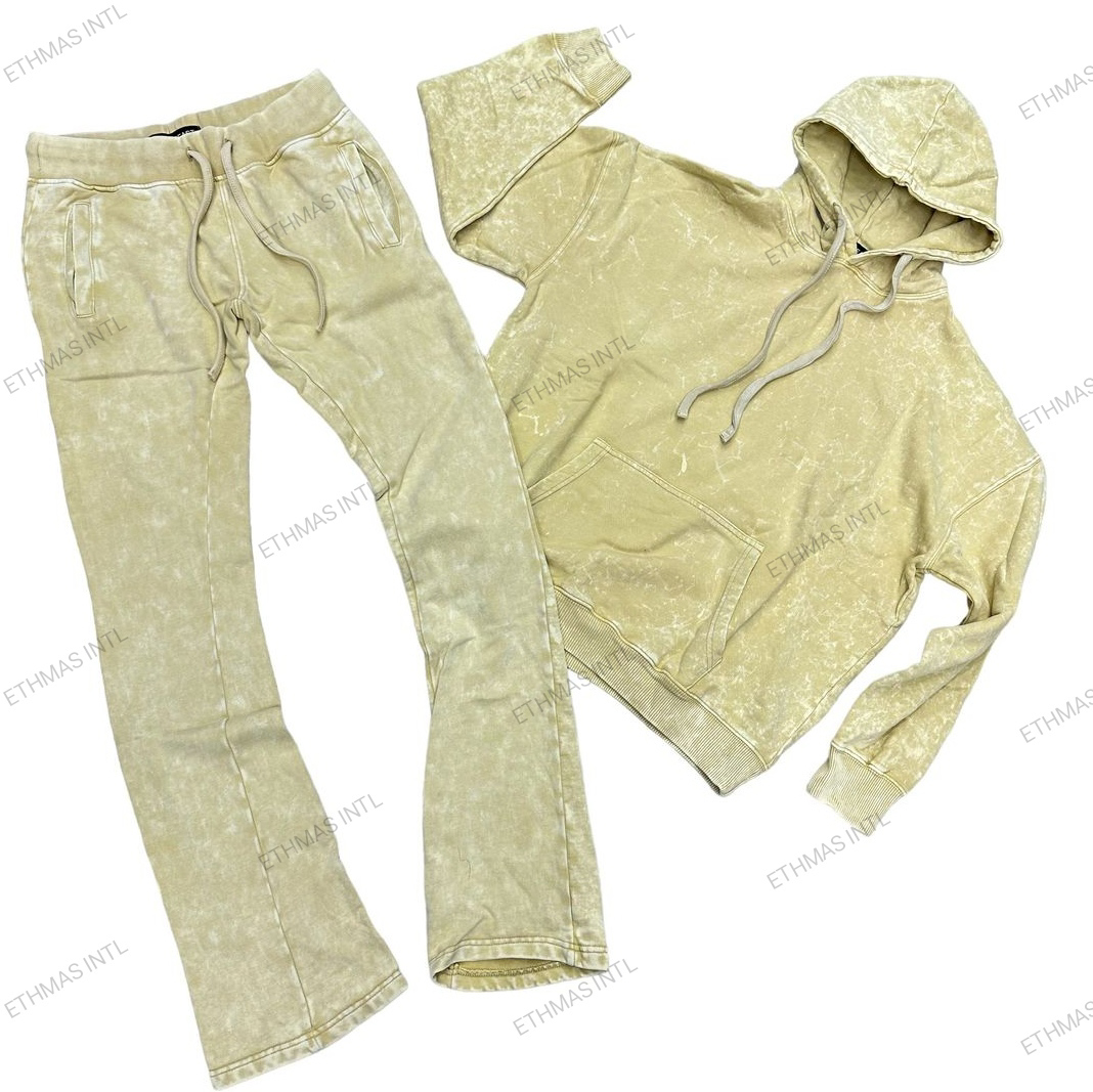 Customized Acid wash Flare and Stack Pants with Hoodies - view 4