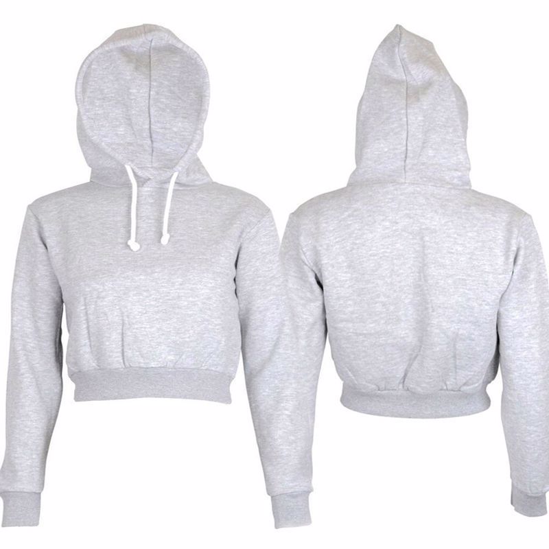 Customized Cotton Fleece Women Crop Hoodies