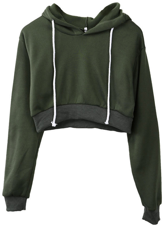 Customized Cotton Fleece Women Crop Hoodies - view 2