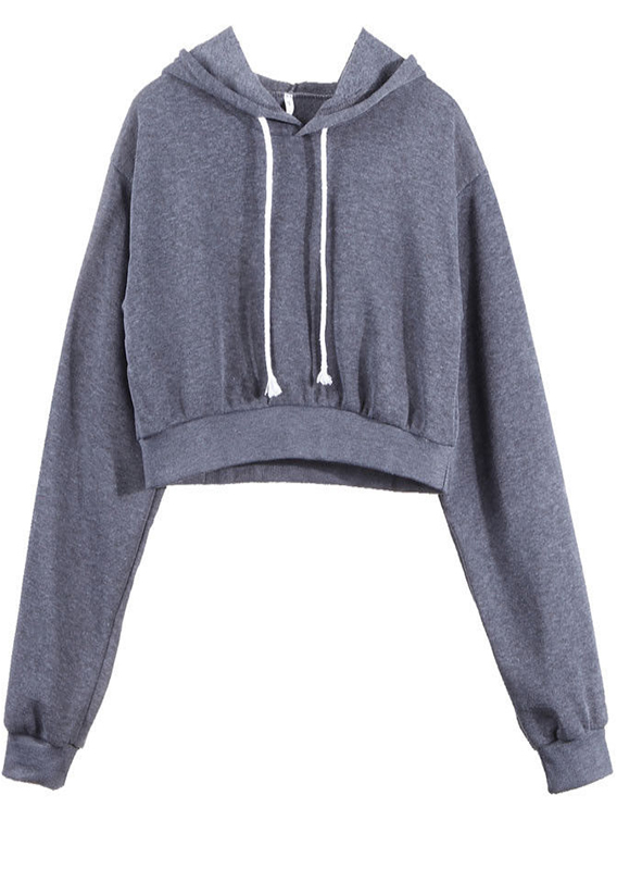Customized Cotton Fleece Women Crop Hoodies - view 4