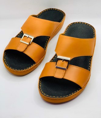 Cow Plain Hand Made Model Leather Customized Brand Slippers