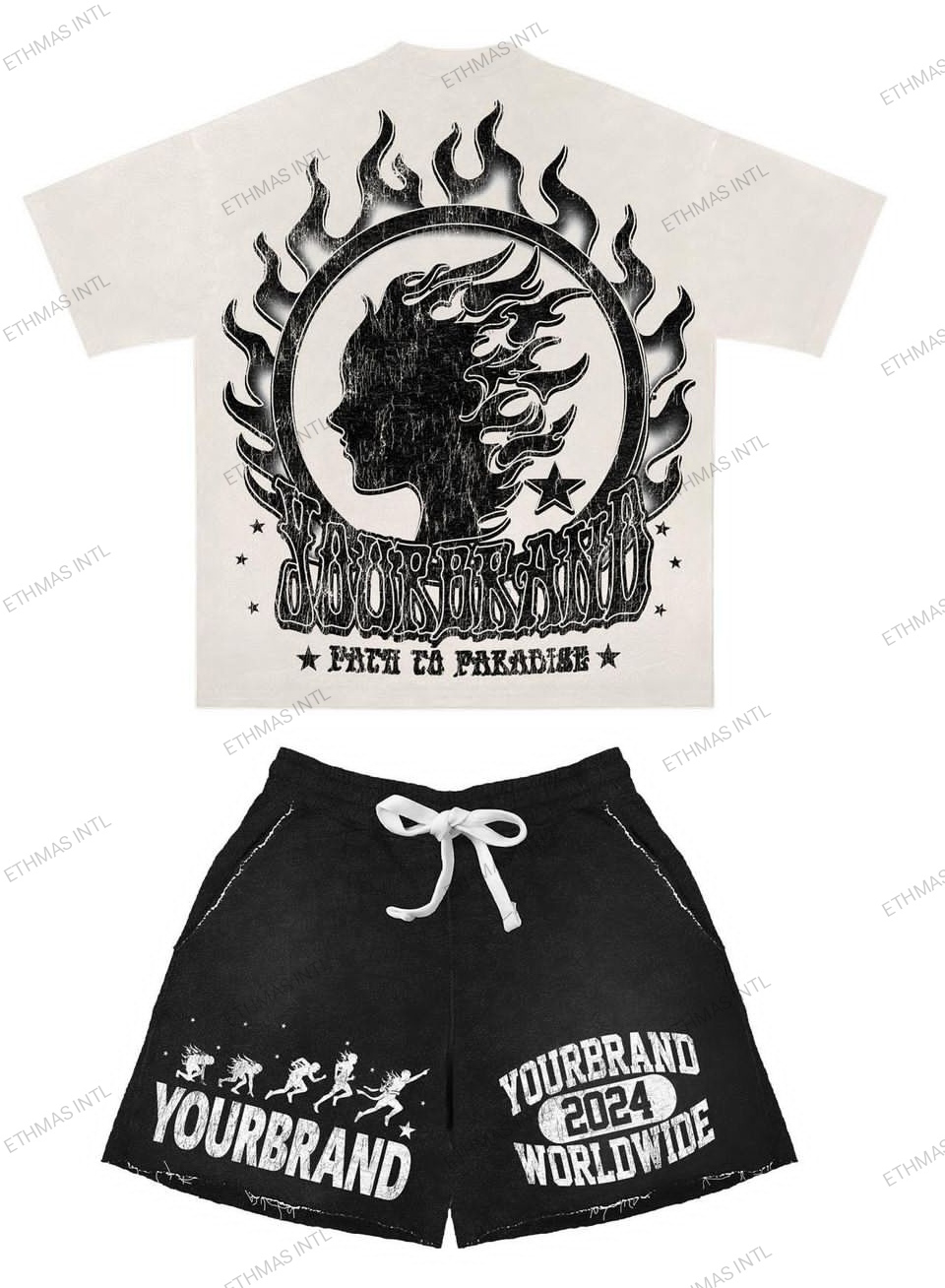 Customized Cotton French Terry DTF Printing Tshirts&shorts - view 2