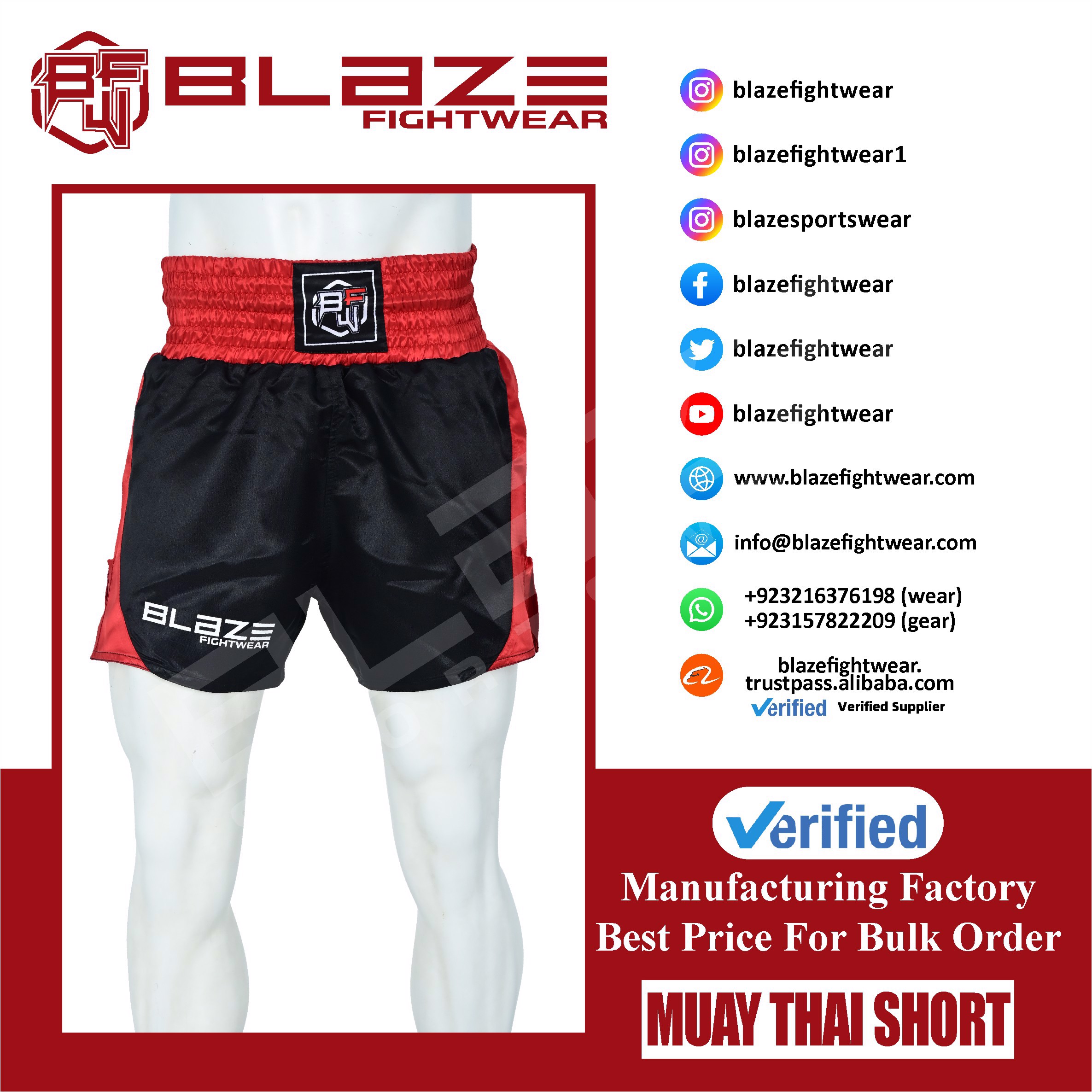 Custom Muay Thai short Kick Boxing MMA short Sparring Fight and Grappling short Fitness Training  - view 9