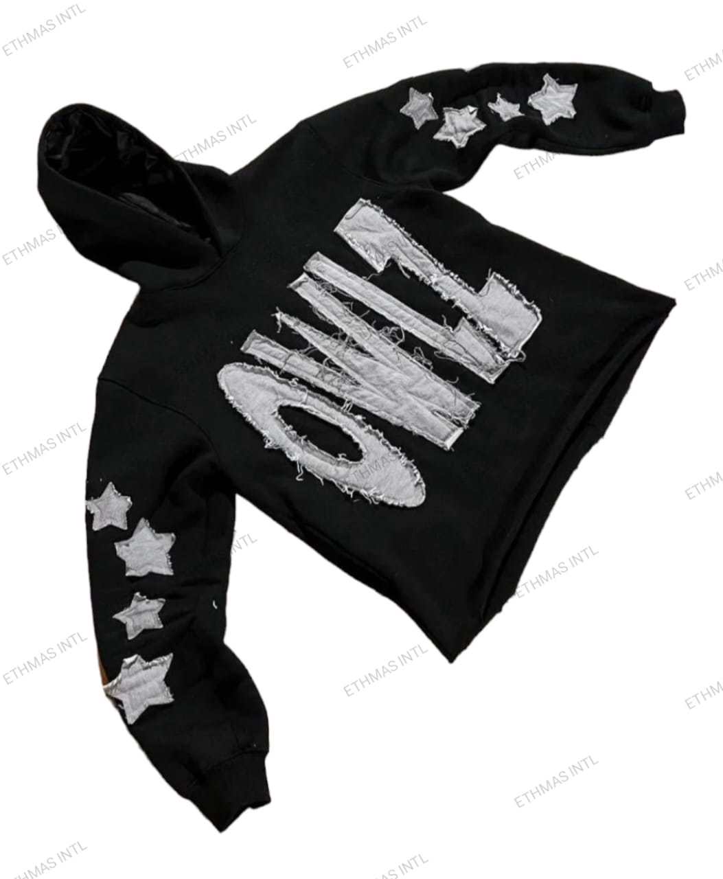Customized Cotton Distressed Embroidery Crop Hoodies - view 4