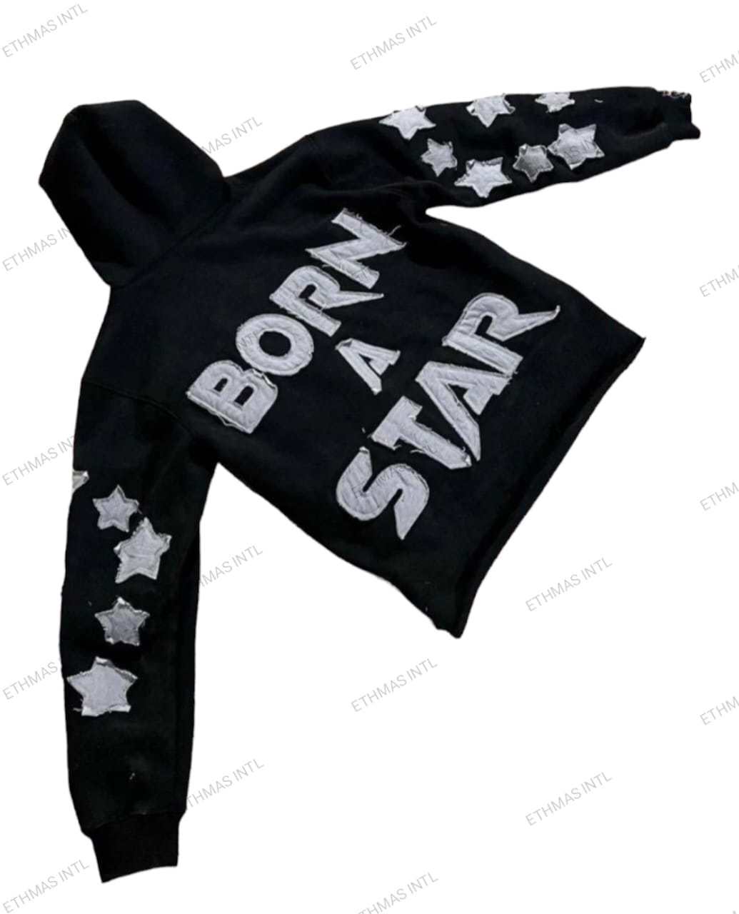 Customized Cotton Distressed Embroidery Crop Hoodies - view 5