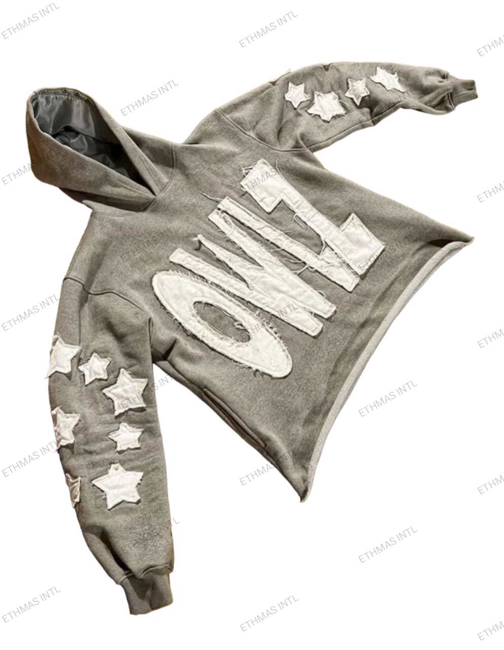 Customized Cotton Distressed Embroidery Crop Hoodies - view 6