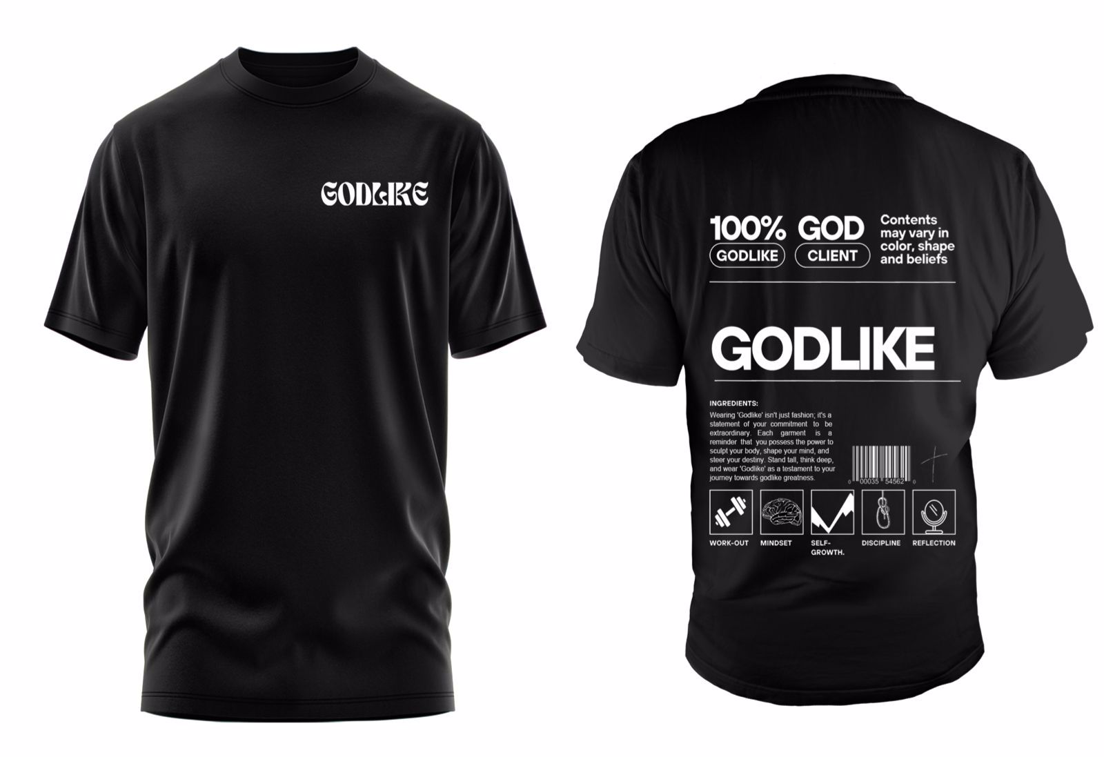 Customised T-shirt in Organic Cotton with custom design and logo.