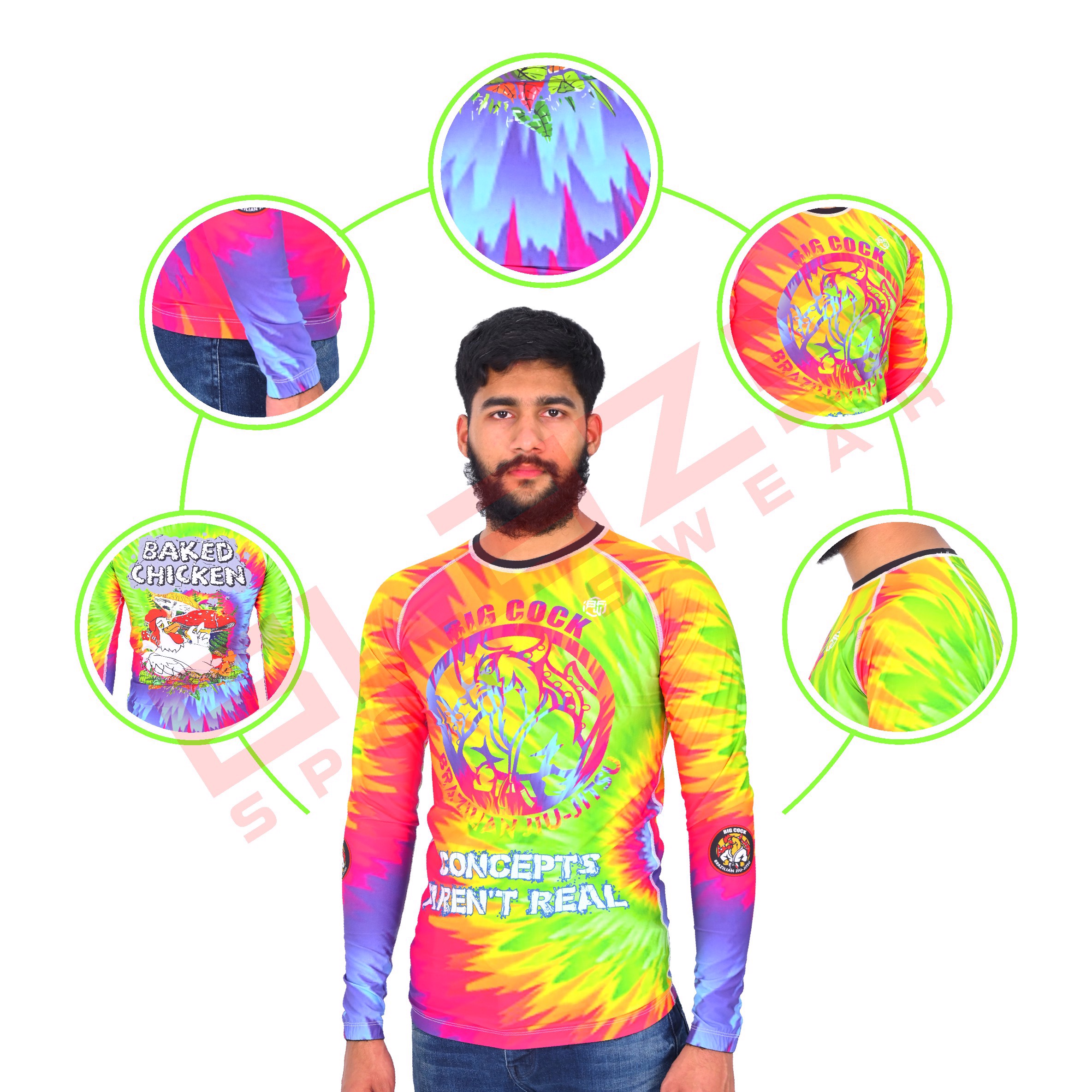 MMA Rash Guard full Sleeve Rash Guard OEM Sublimation printed High Quality BJJ Rash guard breathable - view 6
