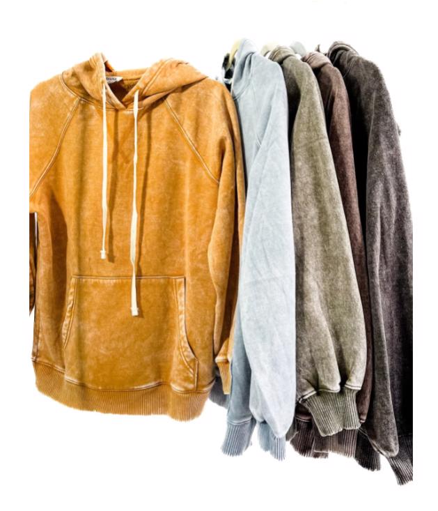Customized Cotton Fleece Acid wash Hoodies - view 2