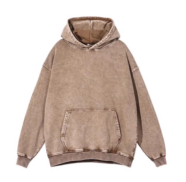 Customized Cotton Fleece Acid wash Hoodies - view 5