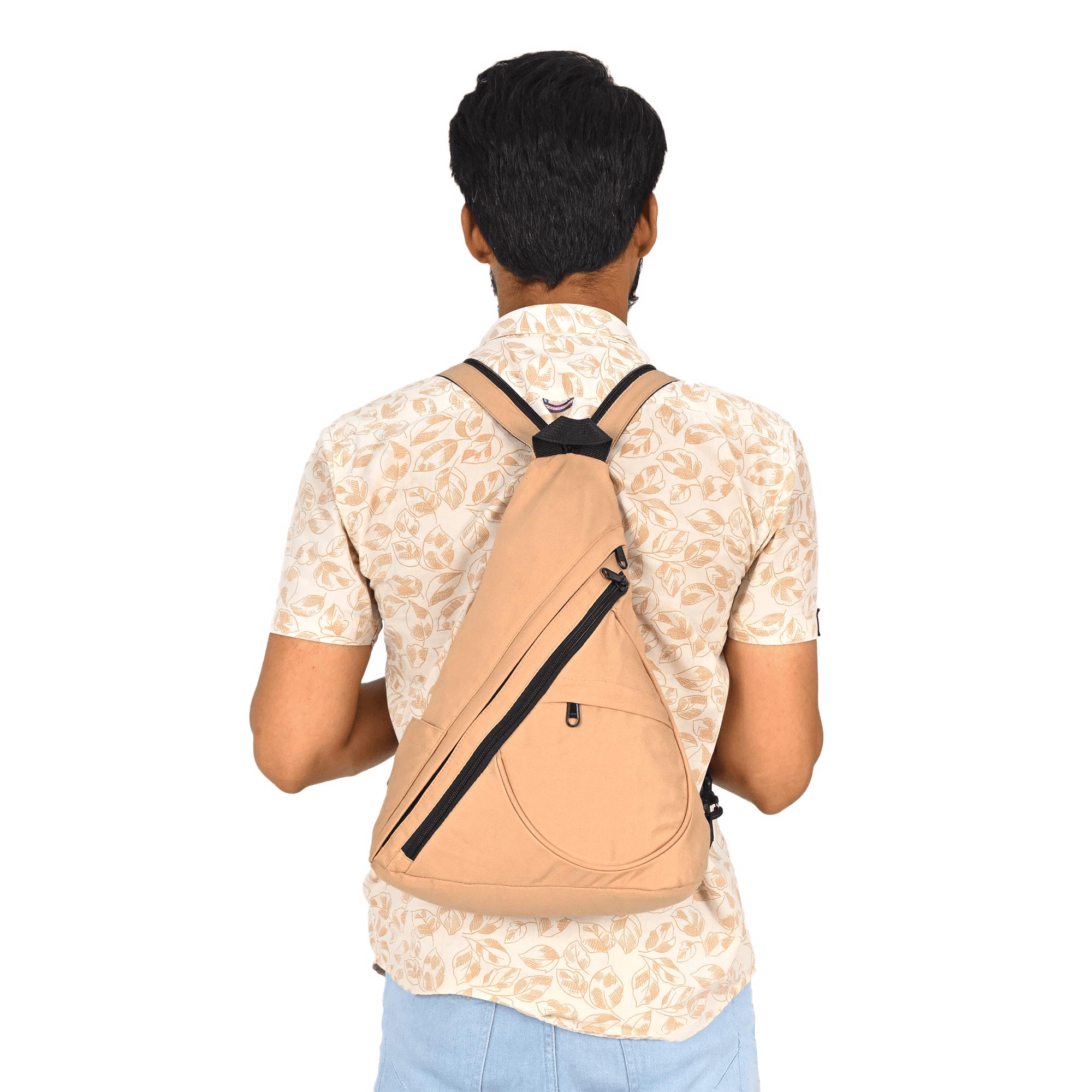 sling bag with multi quick acess pockets 100% cotton canvas 16 oz for adults mens womens