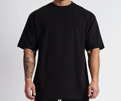 Customised dropshoulder T-shirt 220 gsm 95% cotton 5% elastane with custom design and logo. 