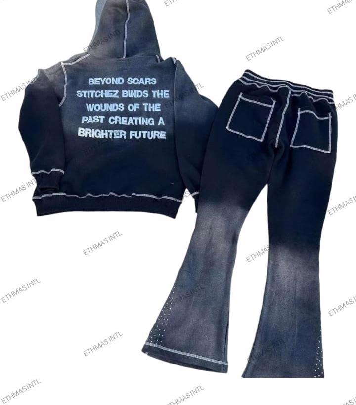 Customized Acidwash Zip Hoodie & Flare Pants - view 5