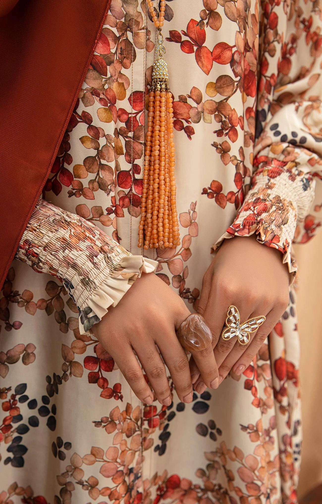Elara Printed Cape Fashionable Abaya Quality Piece Variety Colours And Customisations Branding - view 3